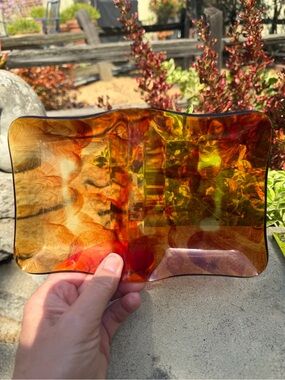 Vintage, acrylic tortoise valet / tray